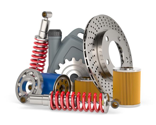 A pile of various car parts you can find at Aero Auto.